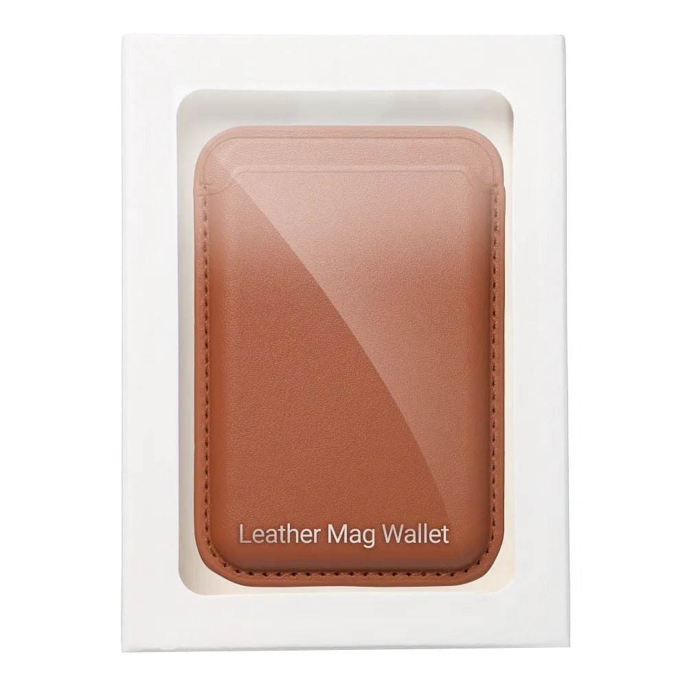 LEATHER MAG WALLET Magnetkarten-Brieftasche kompatibel mit MagSafe braun