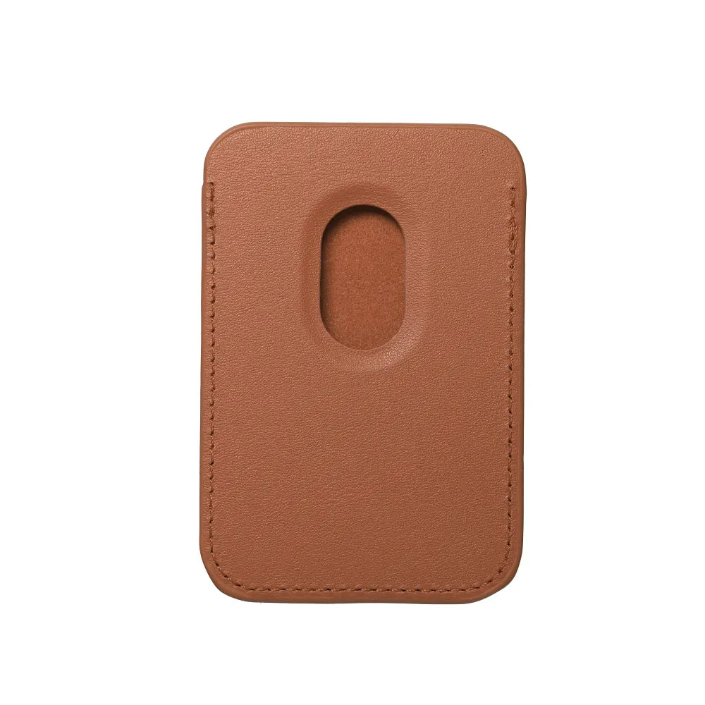 LEATHER MAG WALLET Magnetkarten-Brieftasche kompatibel mit MagSafe braun