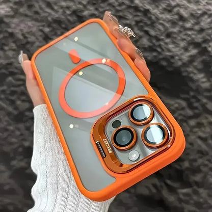 MagSafe Magnetische Stoßfeste Hülle für iPhone 16 Pro Max mit Glas Linsenschutz