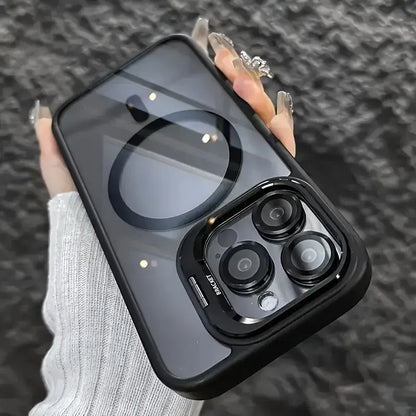 MagSafe Magnetische Stoßfeste Hülle für iPhone 16 Pro Max mit Glas Linsenschutz