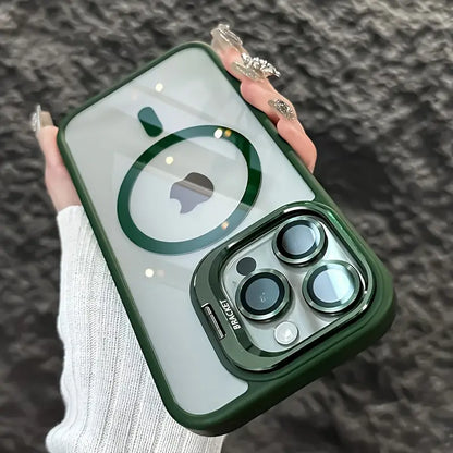 MagSafe Magnetische Stoßfeste Hülle für iPhone 16 Pro Max mit Glas Linsenschutz